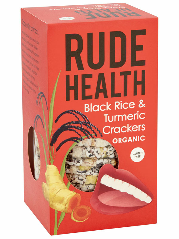 Organic Black Rice & Turmeric Crackers 100g (Rude Health)