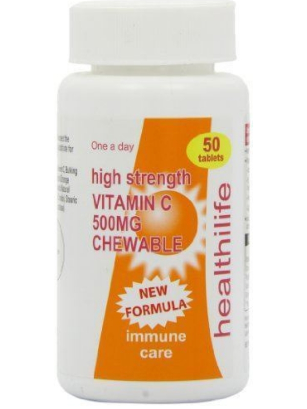 Vitamin C 500mg (Chewable) Orange 50tabs (Healthilife)