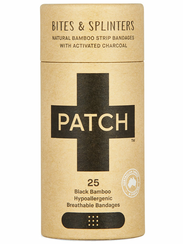 Activated Charcoal Bamboo Strip Bandages, Organic 25 pack (Patch)