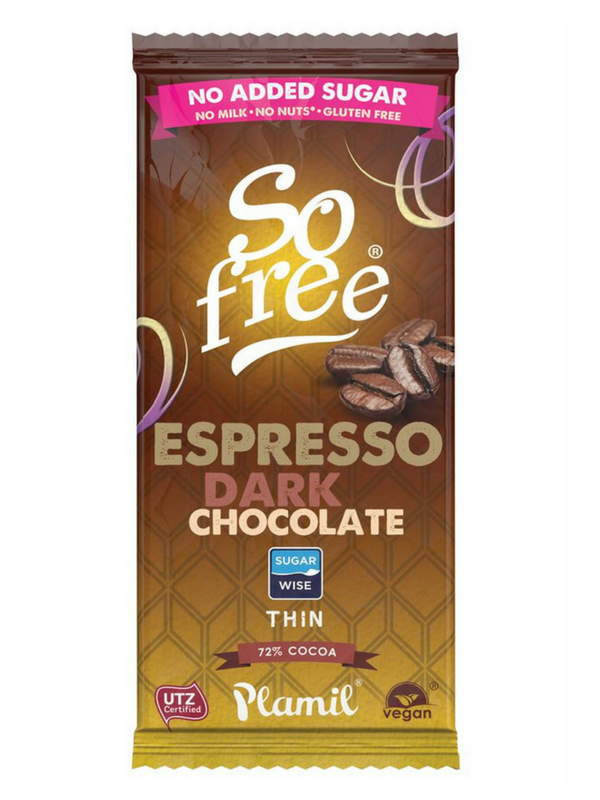 So Free No Added Sugar Dark Espresso Thin Chocolate 80g (Plamil)