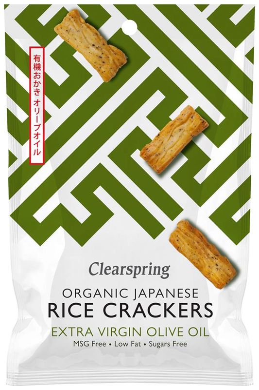 Rice Crackers with Olive Oil & Sea Salt, Organic 50g (Clearspring