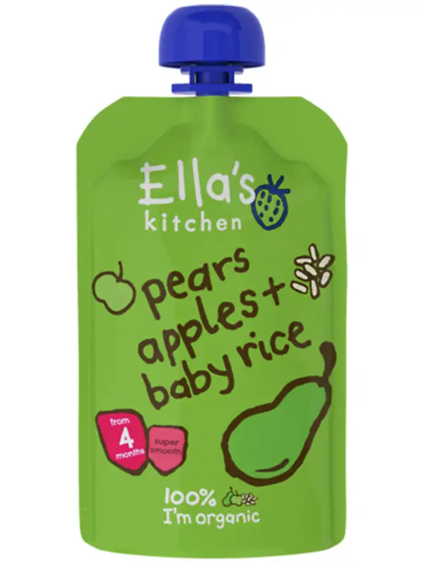 Stage 1 Pear & Apple Baby Rice, Organic 120g (Ella's Kitchen) Healthy
