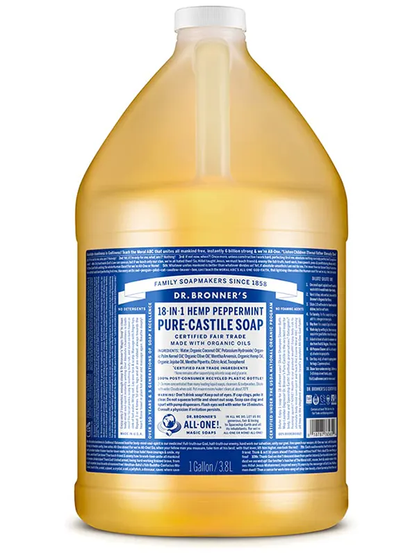 18-in-1 Hemp Peppermint Castile Soap 3790ml (Dr. Bronner's)
