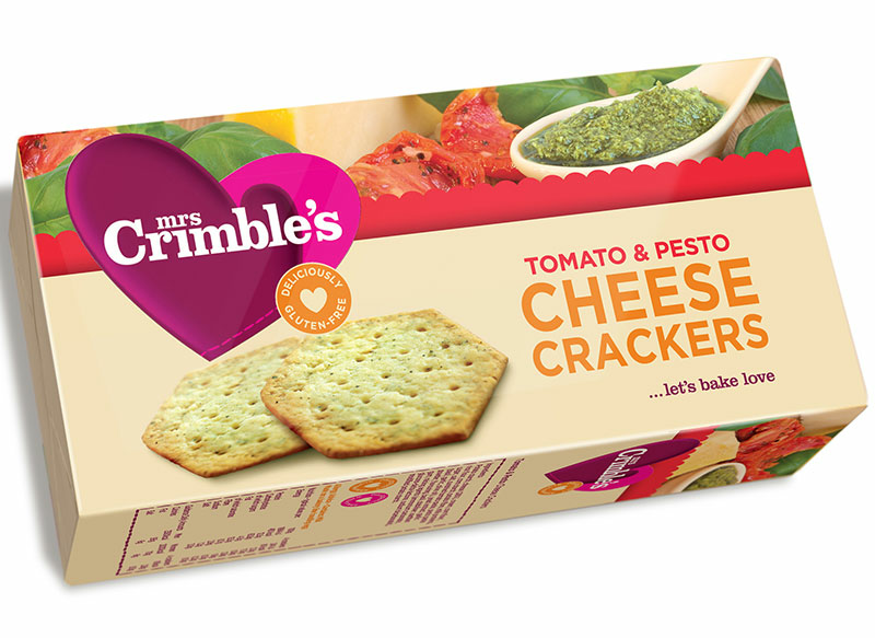 Tomato & Pesto Cheese Crackers, Gluten-Free 130g (Mrs Crimble's)