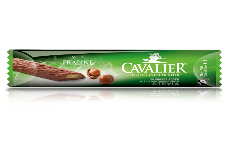 Mini Milk Chocolate and Praline Bar with Stevia 20g (Cavalier)