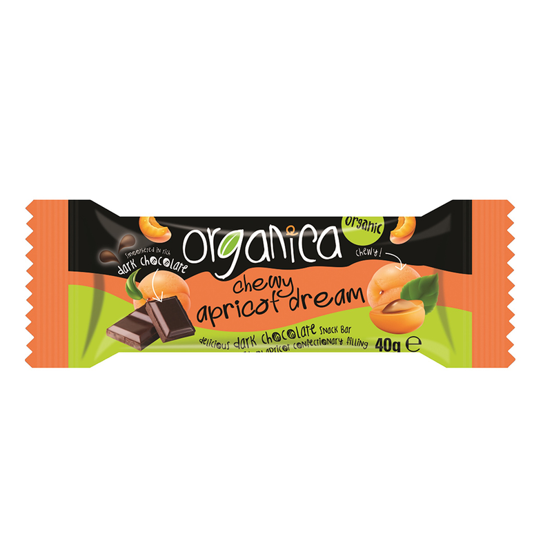 Chewy Apricot Dream Dark Chocolate Bar, Organic 40g (Organica)