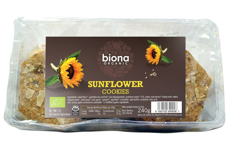 Sunflower Cookies, Organic 240g (Biona)
