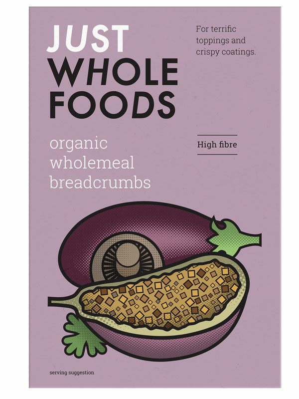 Wholemeal Breadcrumbs, Organic 175g (Just Wholefoods)