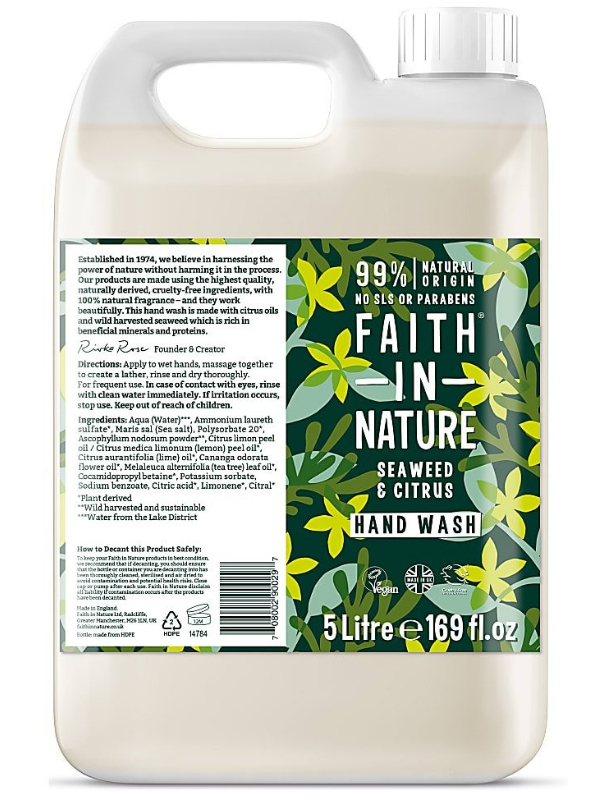 Seaweed & Citrus Hand Wash 5L (Faith in Nature)