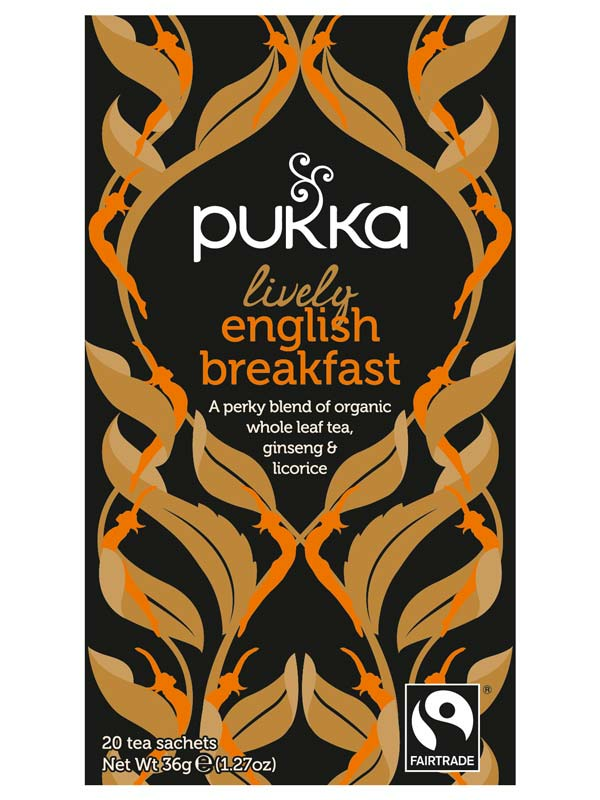 Lively English Breakfast Tea, Organic 20 x Sachets (Pukka)