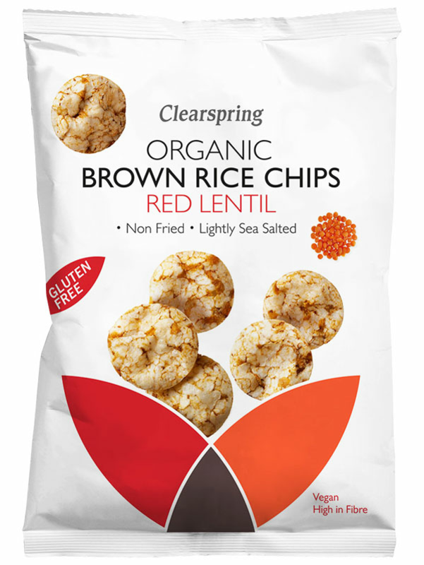 Brown Rice & Red Lentil Chips, Organic 60g (Clearspring)