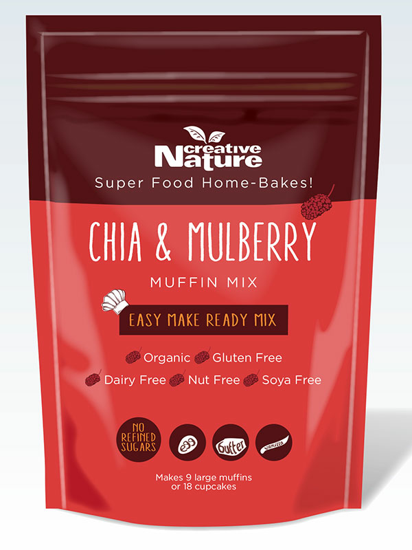 Chia & Mulberry Muffin Mix, Gluten Free 400g (Creative Nature)