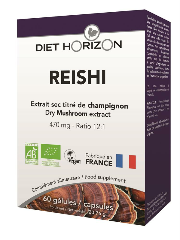 Reishi Mushroom Capsules, Organic 60 Capsules (Diet Horizon)