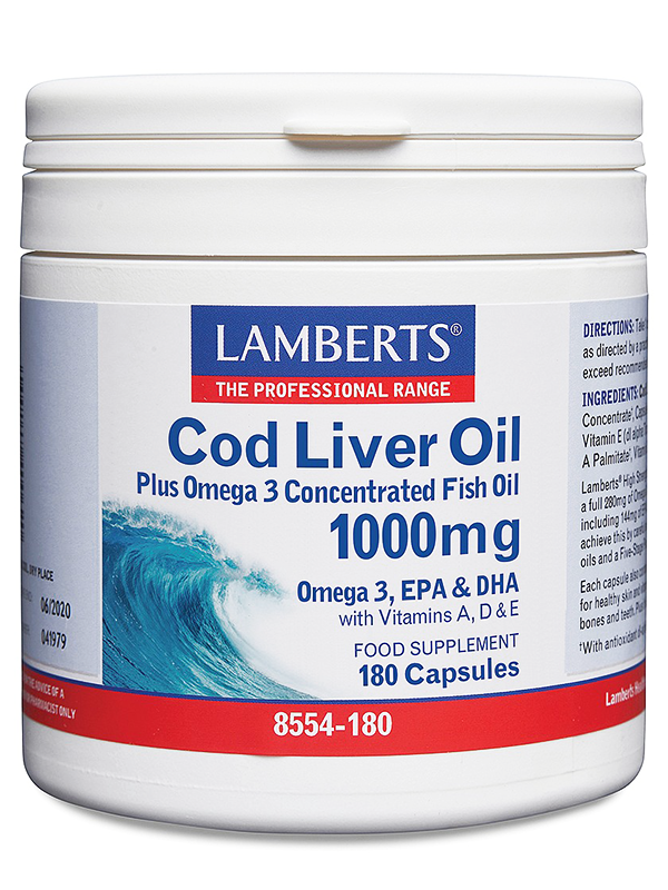 Cod Liver Oil 1000mg, 180 Capsules (Lamberts)
