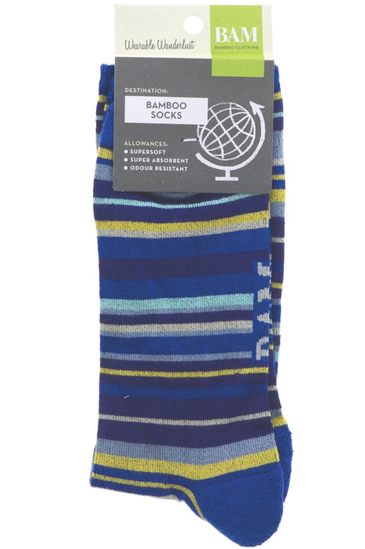 Mixed Narrow Stripe Socks Size 8-11 (1 Pair) (Bamboo Clothing)