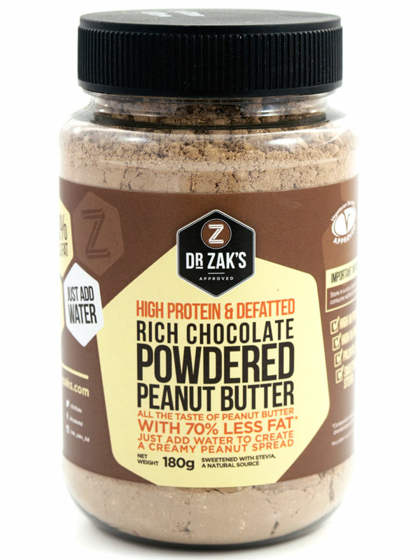 Defatted Powdered Peanut Butter with Chocolate 180g (Dr Zak's)