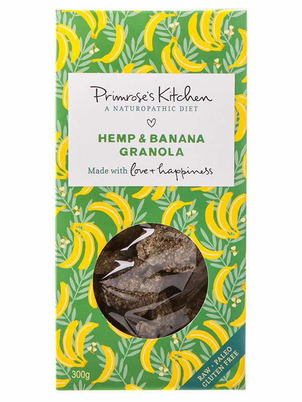 Raw Hemp & Banana Granola, Organic 300g (Primrose's Kitchen)