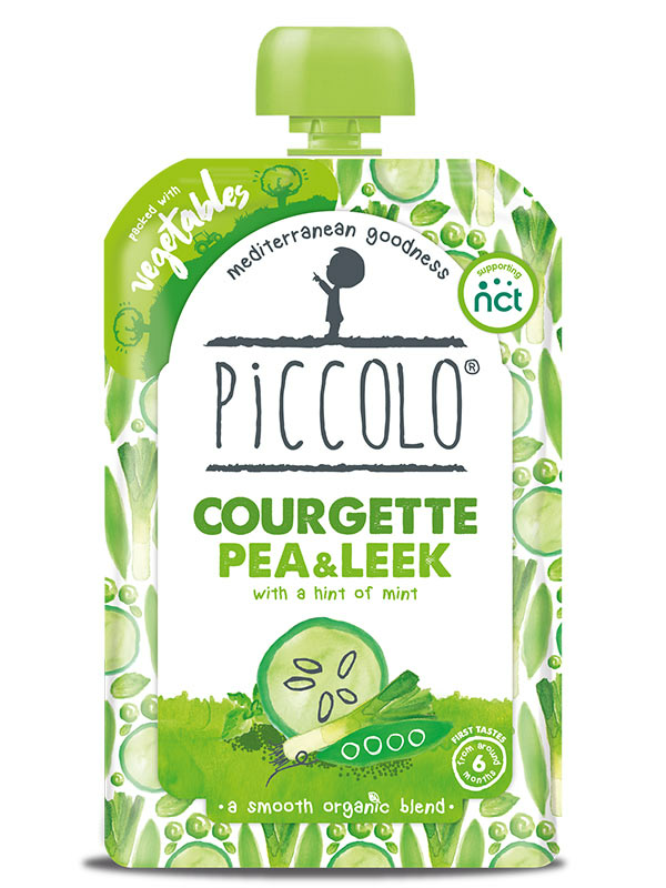 Courgette, Pea and Leek with Mint Purée, Organic 100g (Piccolo)