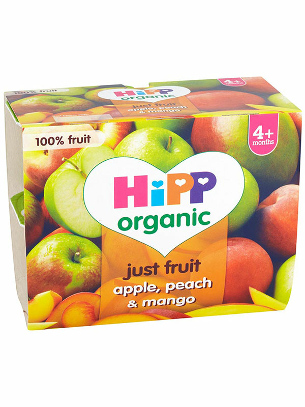 Mango, Apple & Peach Pouch, Stage 1 Organic 100g (Hipp)