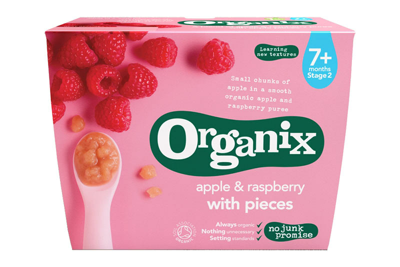 Apple & Raspberry Fruit Pots, Organic 4x95g (Organix)