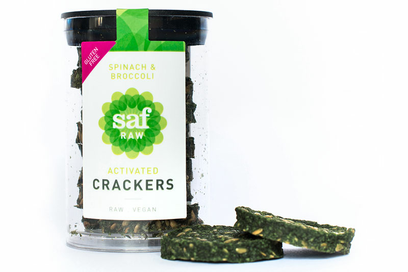 Spinach & Broccoli Activated Crackers, Gluten Free 44g (Saf Raw)