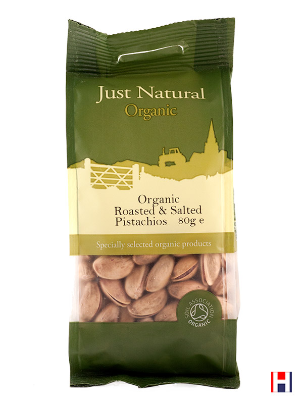 Roasted & Salted Pistachios in Shell 80g, Organic (Just Natural Organic)
