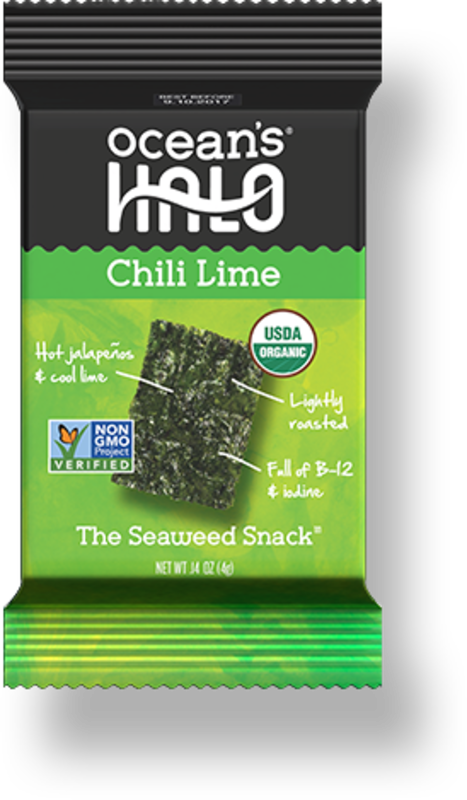 Chilli Lime Seaweed Snack, Organic 4g (Ocean's Halo)
