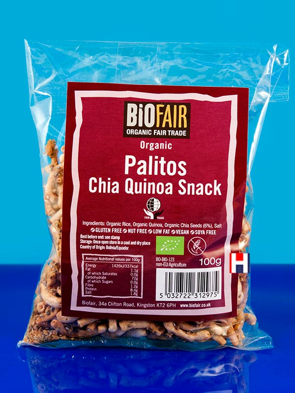 Chia & Quinoa Palitos, Gluten Free, Organic 100g (Biofair)