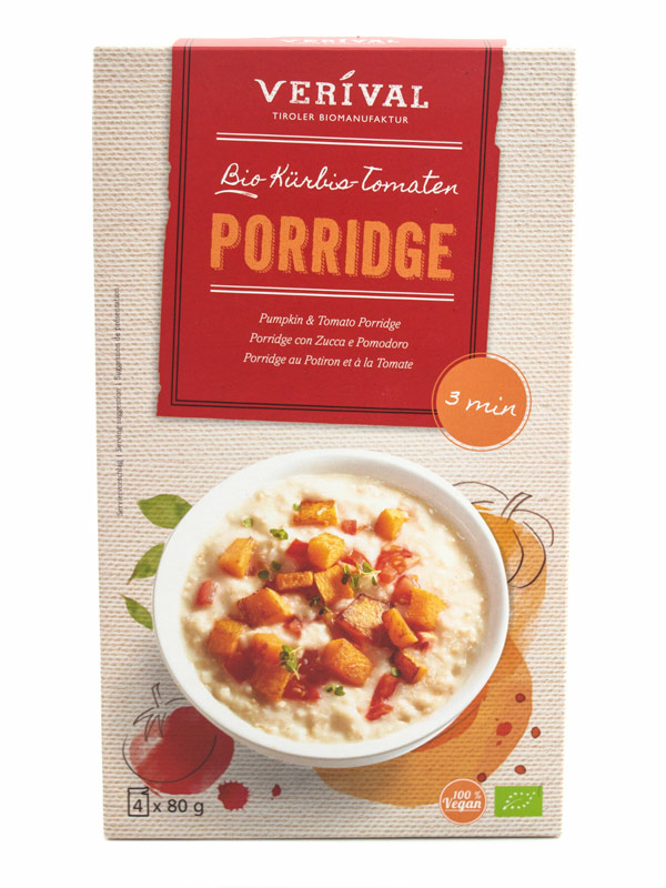 Pumpkin & Tomato Porridge, Organic 4 x 80g (Verival)
