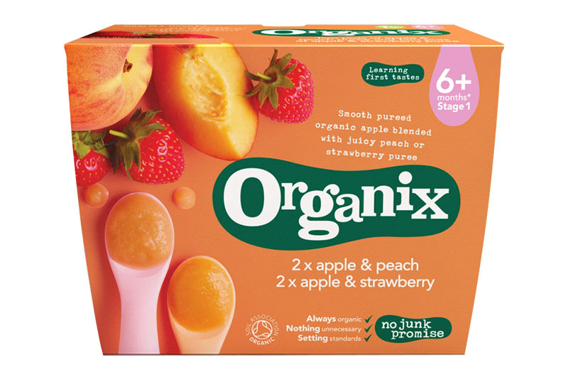 Apple & Peach, Apple & Strawberry Fruit Pots, Organic 100g (Organix)