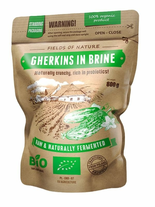 Organic Gherkins In Brine 800g (Fields Of Nature)