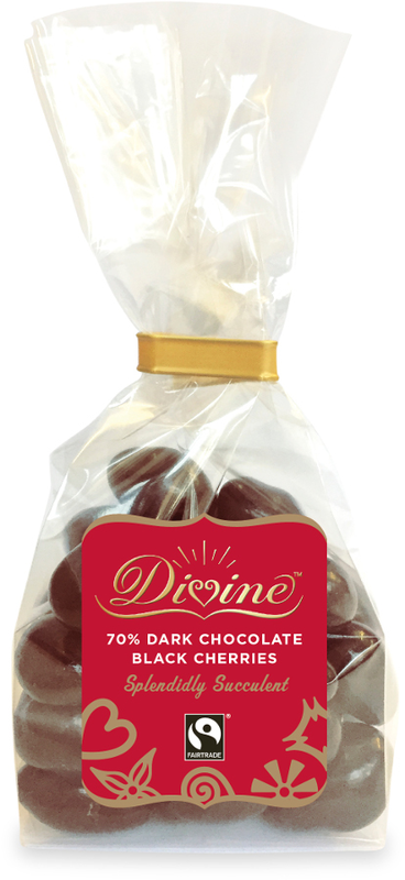 70% Dark Chocolate Black Cherries 150g (Divine)
