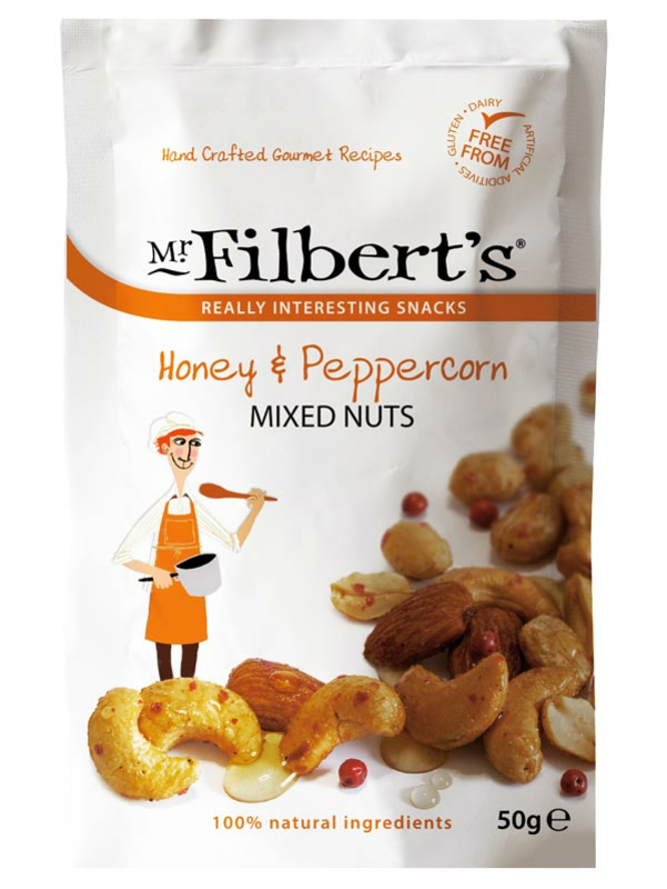Honey & Peppercorn Mixed Nuts 50g (Mr Filbert's)