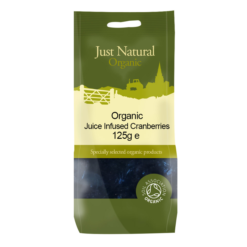 Apple Juice Infused Cranberries 125g, Organic (Just Natural Organic)
