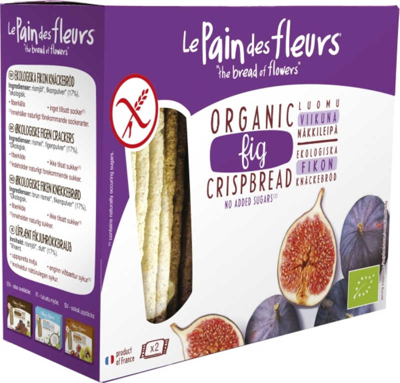 Gluten-Free Fig Crispbread 125g, Organic (Le Pain des Fleurs)