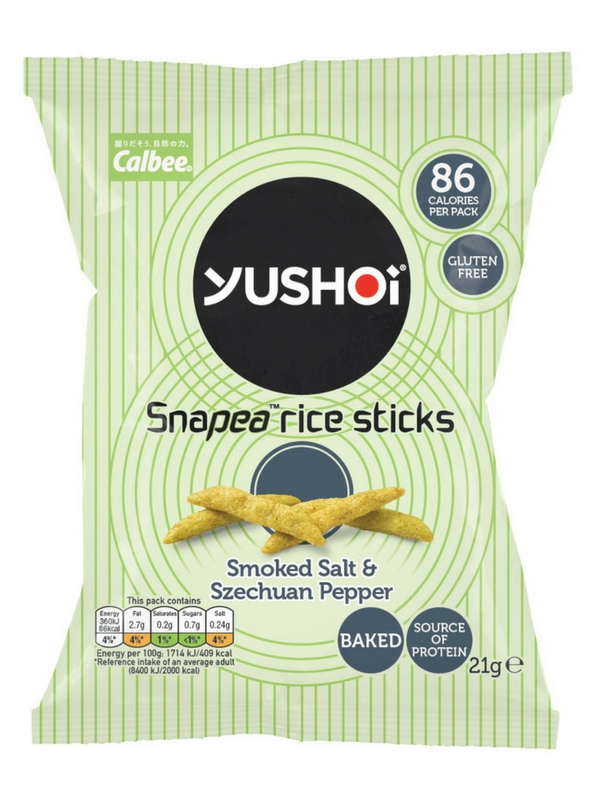 Smoked Salt and Szechaun Pepper Snapea Rice Sticks 21g (Yushoi)