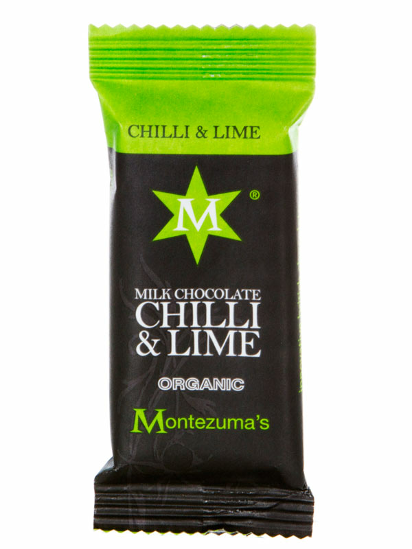 Milk Chocolate Lime & Chilli Mini Bar, Organic 30g (Montezuma's)