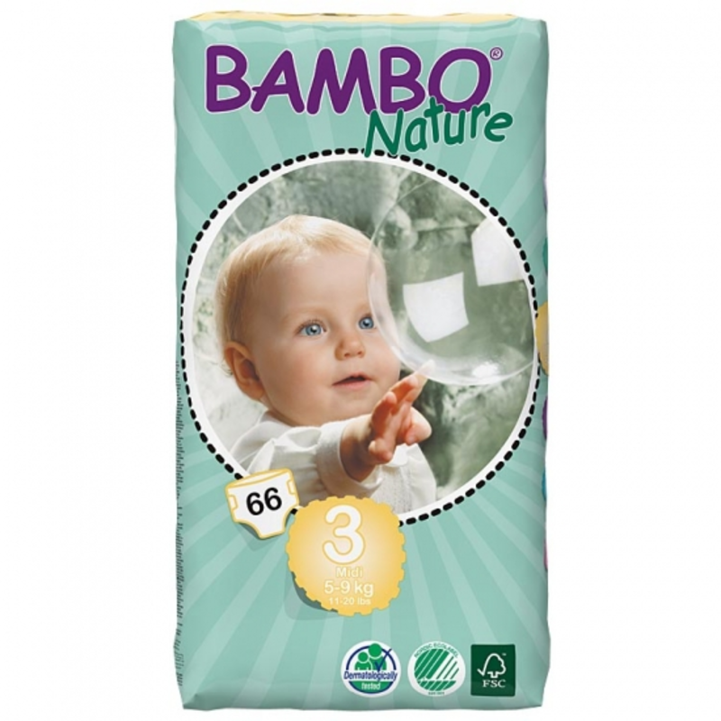 Bambo Midi Nappies x 66 (Beaming Baby)