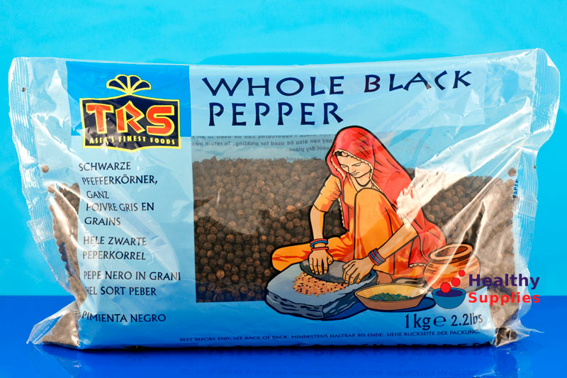 Whole Black Peppercorns 1kg (TRS) Healthy Supplies