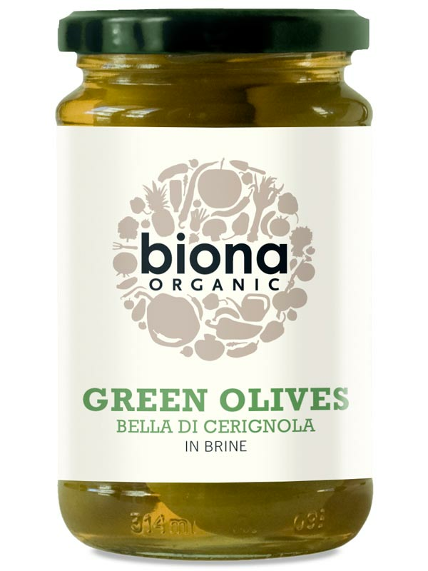 Green Olives in Brine, Organic 280g (Biona)