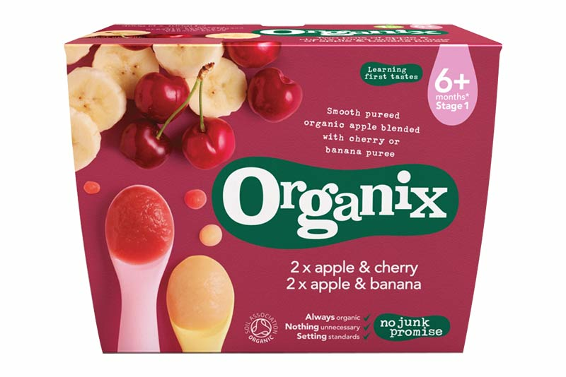 Apple & Cherry, Apple & Banana Fruit Pots, Organic 4x100g (Organix)
