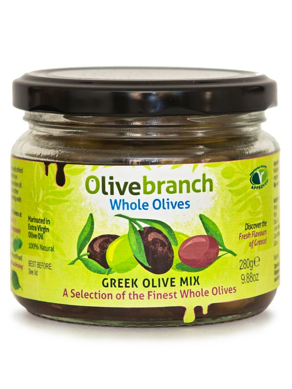 Mixed Whole Greek Olives 280g (Olive Branch)