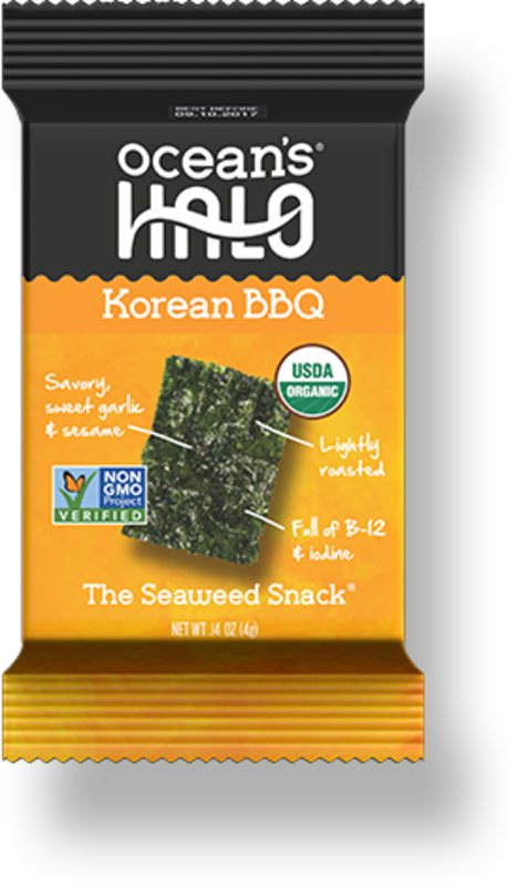 Korean BBQ Seaweed Snack, Organic 4g (Ocean's Halo)