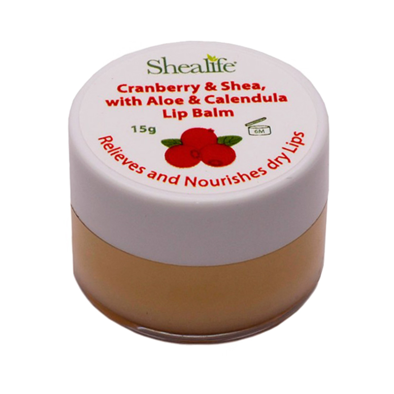 Cranberry & Shea with Aloe & Calendula Lip Balm 15g (Shealife)