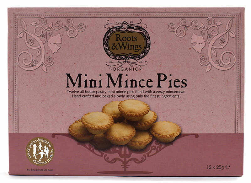 Organic Mini Mince Pies 12 x 25g (Roots & Wings) Healthy Supplies