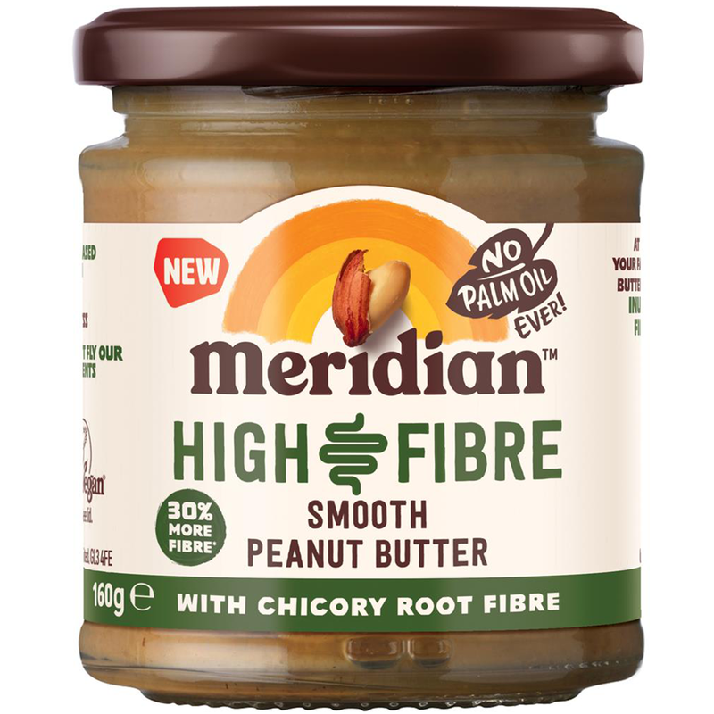 High Fibre Smooth Peanut Butter 160g (Meridian) Healthy Supplies