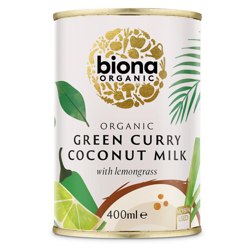 Organic Green Curry Coconut Milk 400ml (Biona)