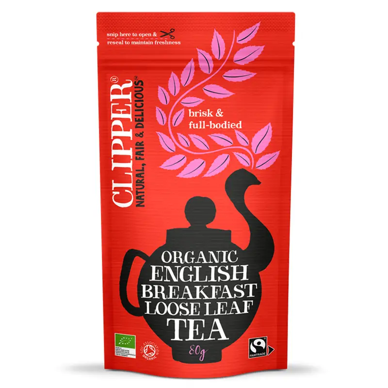Organic Fairtrade Loose Leaf English Breakfast Tea 80g (Clipper ...