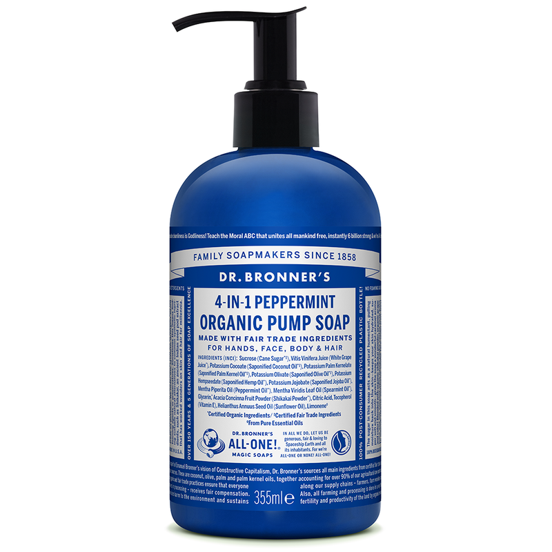 Organic Sugar Soap Peppermint 355ml (Dr. Bronner's)