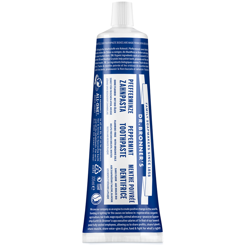 All-One Peppermint Toothpaste 105ml (Dr Bronner's)